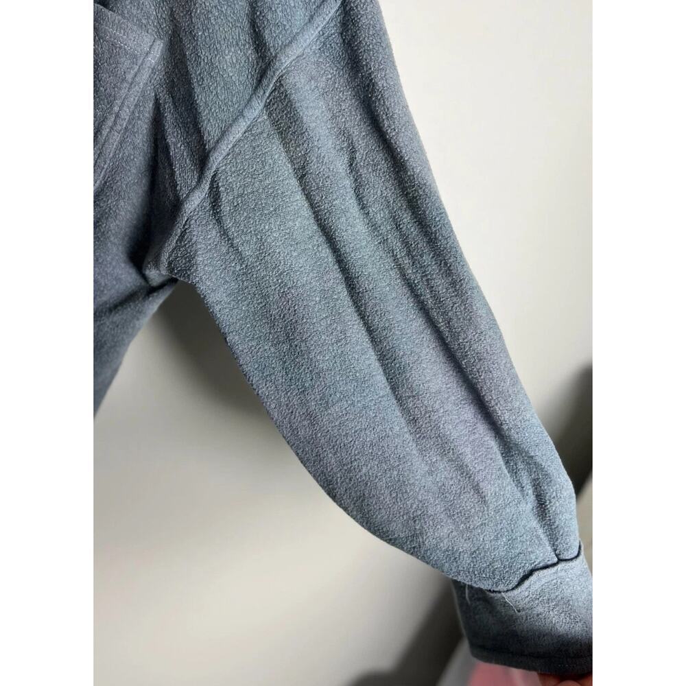 Free People Slate Blue Fleece Button-Up Shacket Size Medium Oversized Cozy Women - Picture 8 of 12